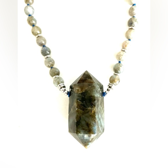 Tiny Devotions Labradorite Mala Necklace. Gender neutral. New in Box! - Picture 1 of 9